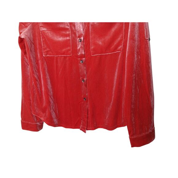 New Easel Los Angeles Coral Velvet Button Down Shirt M Oversized Long Sleeve - Picture 4 of 15